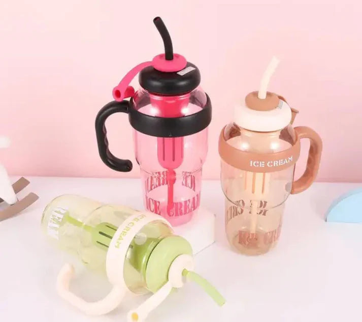 1300ml Colorful Ice Tumbler with Straw Large Capacity with Handle
