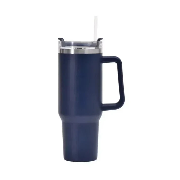 40oz Stainless Steel Tumbler with Handle Lid Straw