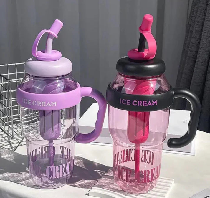 1300ml Colorful Ice Tumbler with Straw Large Capacity with Handle