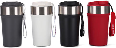 400ml Premium Stainless Steel Travel Coffee Mug with Leak-Proof Lid, Double Wall Insulated Tumbler for Hot & Cold Drinks