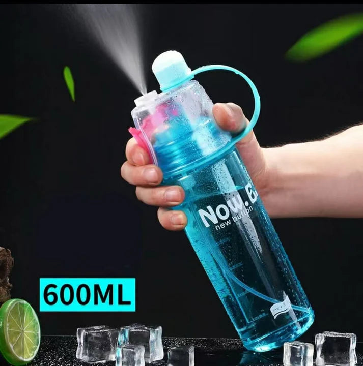 2 in 1 Drink and Mist Water Bottle, Sports Spray Water Bottle Straw Outdoor Bicycle for gym