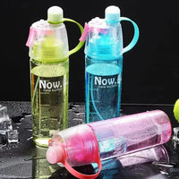 2 in 1 Drink and Mist Water Bottle, Sports Spray Water Bottle Straw Outdoor Bicycle for gym