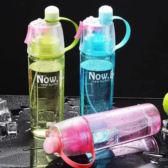 2 in 1 Drink and Mist Water Bottle, Sports Spray Water Bottle Straw Outdoor Bicycle for gym