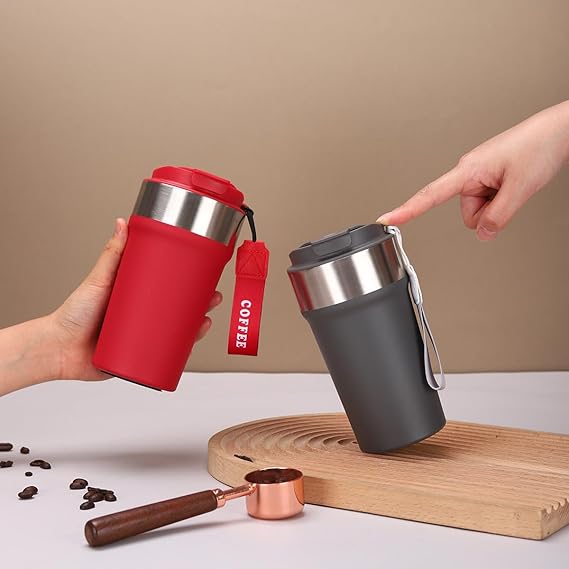 400ml Premium Stainless Steel Travel Coffee Mug with Leak-Proof Lid, Double Wall Insulated Tumbler for Hot & Cold Drinks