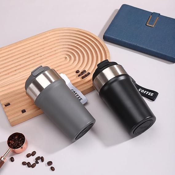 400ml Premium Stainless Steel Travel Coffee Mug with Leak-Proof Lid, Double Wall Insulated Tumbler for Hot & Cold Drinks