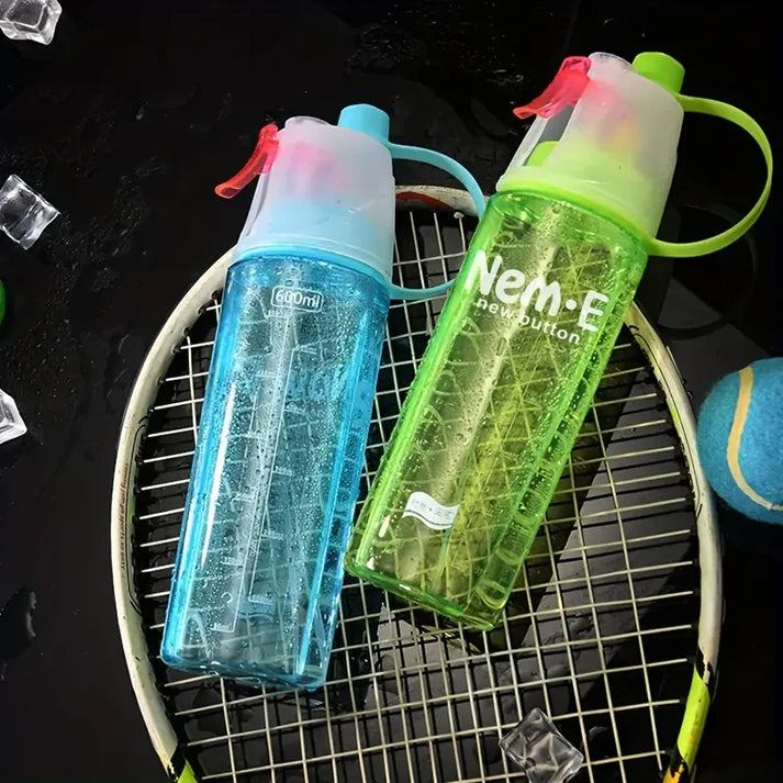 2 in 1 Drink and Mist Water Bottle, Sports Spray Water Bottle Straw Outdoor Bicycle for gym