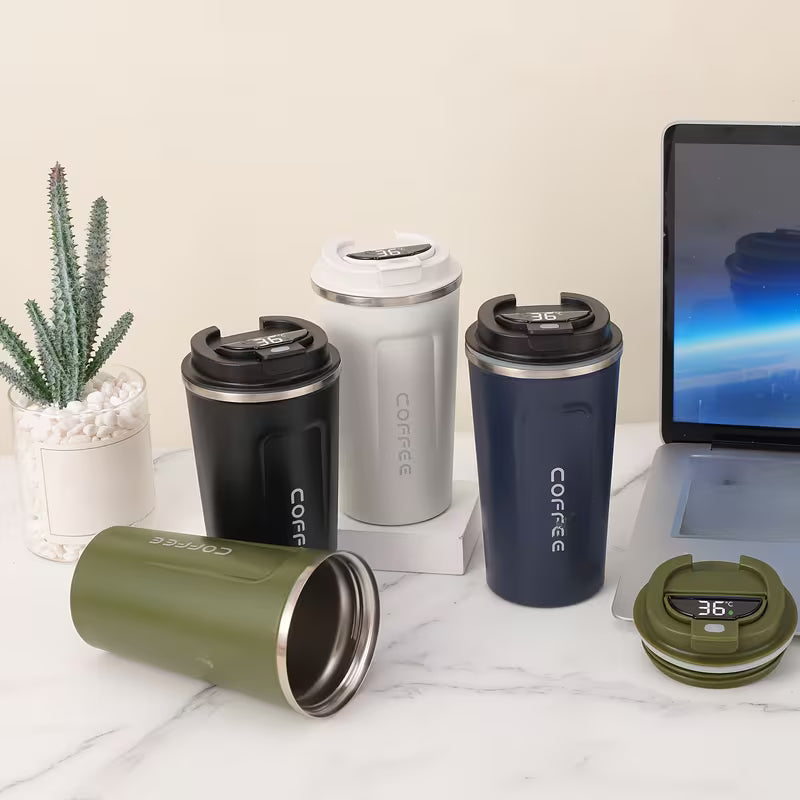 510ml Stainless Steel LED Smart Temperature Display, Coffee Insulation Cup with Spill Proof Lid