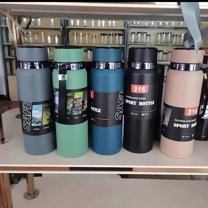 Temperature Display Stainless Steel 800ML Water Bottle - Hot & Cool