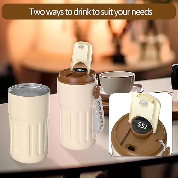Coffee Mug to Go Digital Display Thermal Mug Coffee 420 ML 316 Stainless Steel Travel