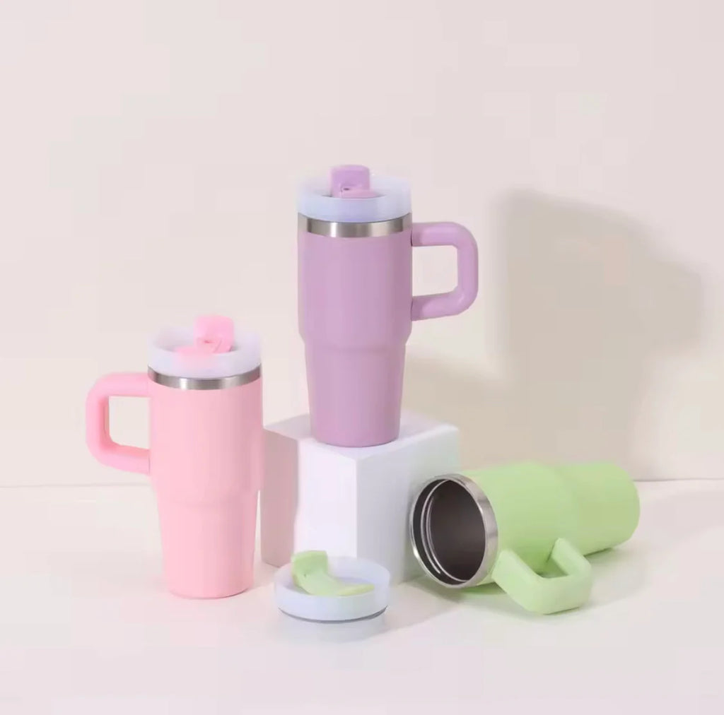 Cute Trendy Mini Kids Tumbler With Handle Stainless Steel 20oz 450 ml Capacity