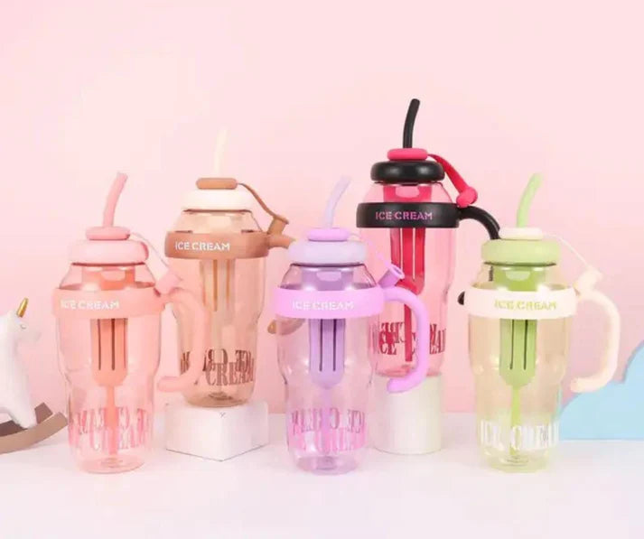 1300ml Colorful Ice Tumbler with Straw Large Capacity with Handle