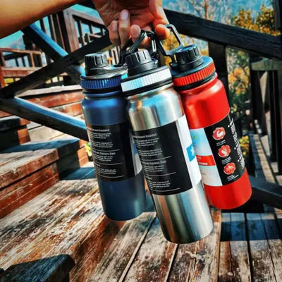 304 Stainless Steel Water Bottle 800ml - Double Wall Vacuum Insulated Hot and Cold - Tea Infuser & Carry Handle