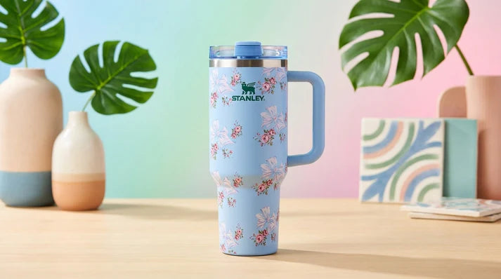 Stanley Barbie Printed Quencher H2.0 Tumbler with Handle and Straw 40 oz Insulated Stainless Steel