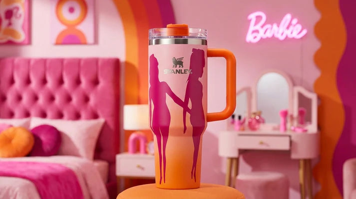 Stanley Barbie Printed Quencher H2.0 Tumbler with Handle and Straw 40 oz Insulated Stainless Steel