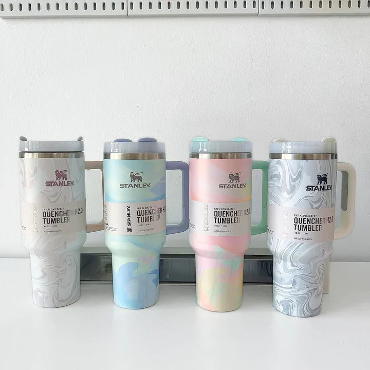 Marble-Inspired Stanley 40 oz Quencher H2.0 | Perfect for Work & Outdoors
