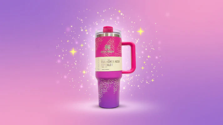 Stanley Barbie Printed Quencher H2.0 Tumbler with Handle and Straw 40 oz Insulated Stainless Steel