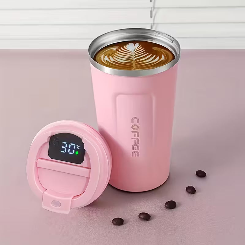 510ml Stainless Steel LED Smart Temperature Display, Coffee Insulation Cup with Spill Proof Lid