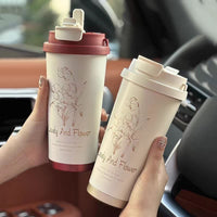 Premium Floral Insulated Travel mug BPA Free cofffee Mug