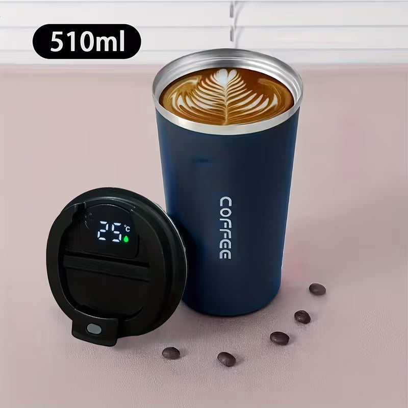 510ml Stainless Steel LED Smart Temperature Display, Coffee Insulation Cup with Spill Proof Lid