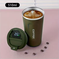 510ml Stainless Steel LED Smart Temperature Display, Coffee Insulation Cup with Spill Proof Lid