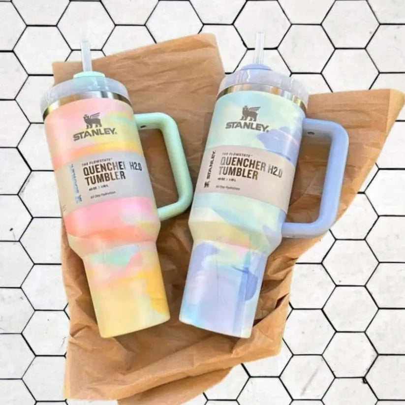 Marble-Inspired Stanley 40 oz Quencher H2.0 | Perfect for Work & Outdoors
