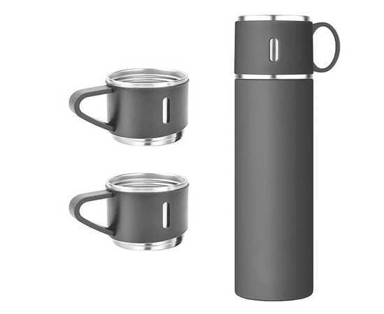 3 Cup Double-Layer Stainless Steel Vacuum Flask Set